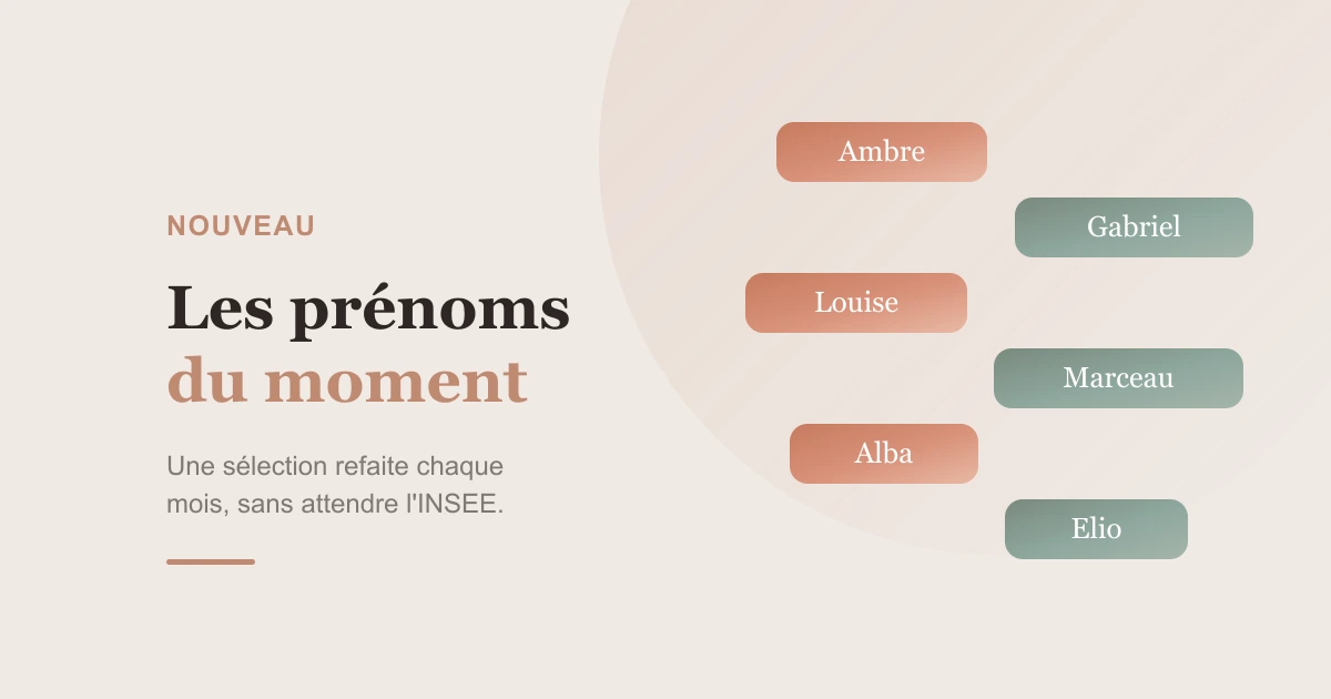 Nouveau : la page Prénoms tendance, les prénoms du moment